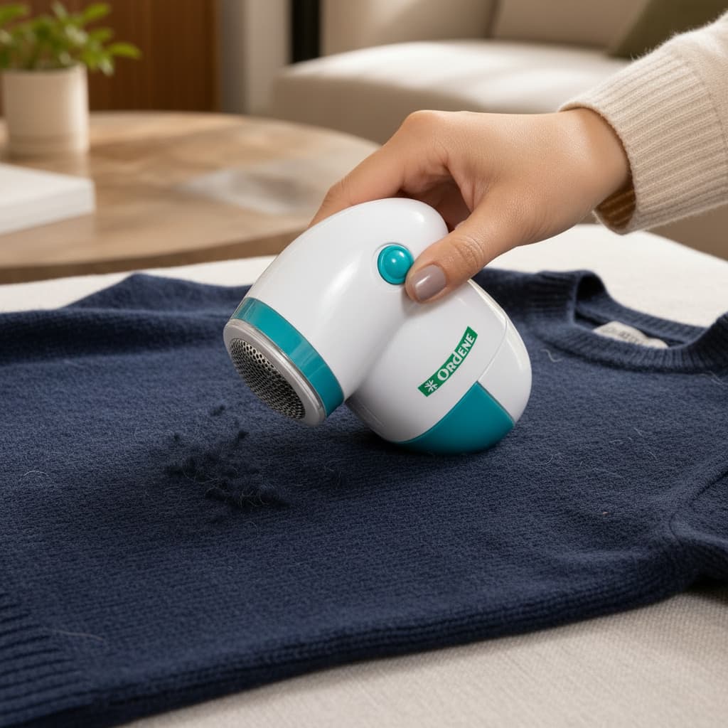 Removedor Bolinhas Fios Roupas A Pilha Tecidos Branco Premium