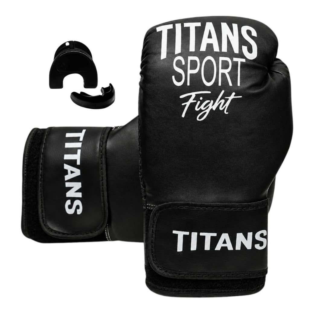 Kit Luva de Boxe + Bucal Muay Thai Kickboxing Profissional Titans Sport Fight Boxing Adulto Infantil