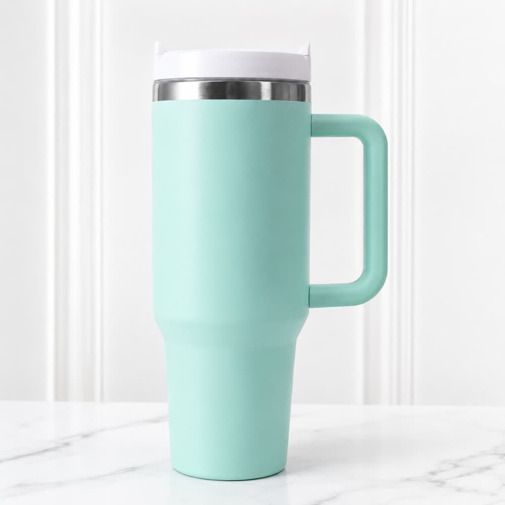 Copo Térmico 1200ml em Aço Inox com Alça, Tampa e Canudo – Parede Dupla a Vácuo