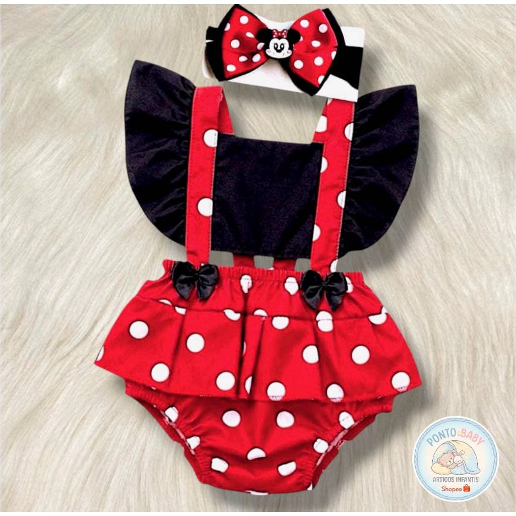 Roupa Bebê Romper Body Menina Melhores Temas Princesa Bolinhas  + Laço