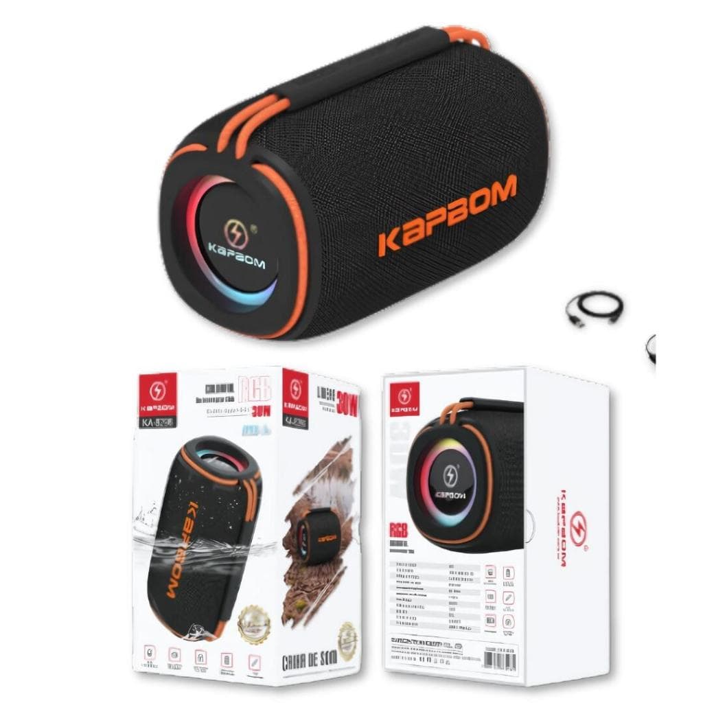 Caixa De Som Bluetooth KA-8296 30W A Prova Dagua