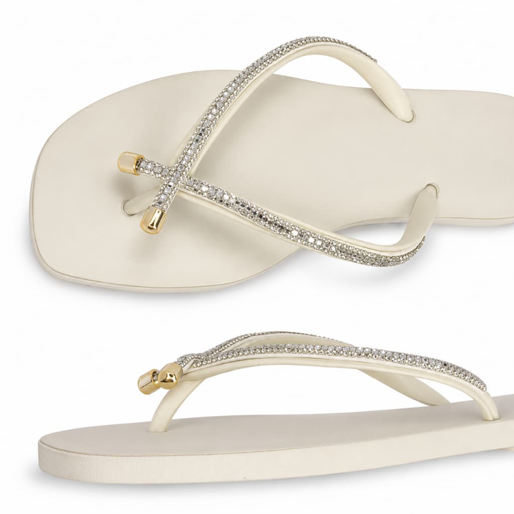Chinelo Feminino Jade com Strass e Sola Micro Expandido