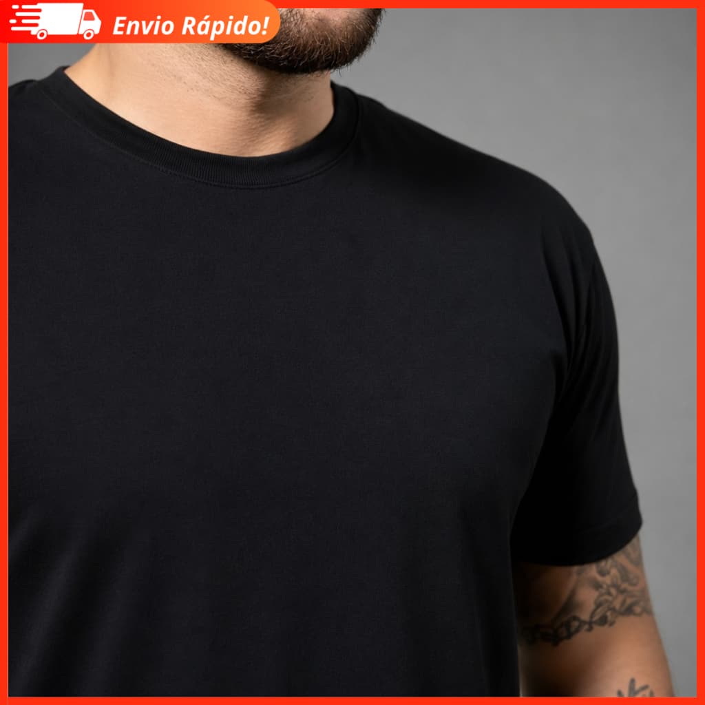 Camiseta Premium Penteada Masculino Lisa 100% Algodão