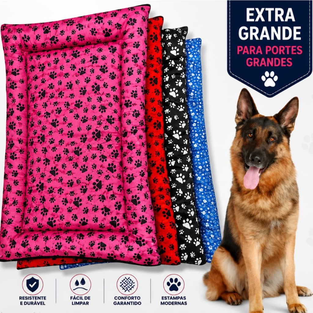 Colchonete Pet Gigante 118x84 Cama Para Cachorro ou Gato Lavável Com Zíper Caminha Pet Macio