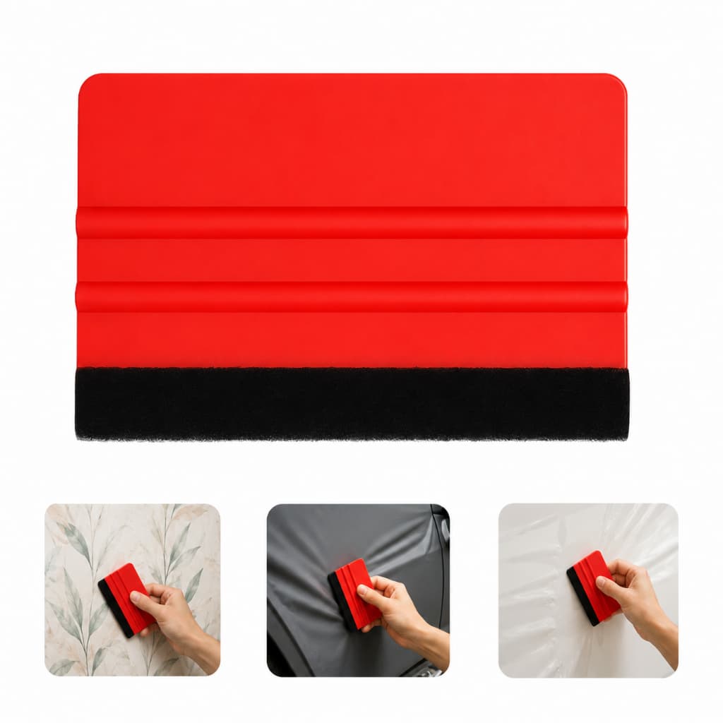 Espátula Silicone com Feltro Profissional Envelopamento Automotivo Insulfilm Aplicador Adesivo Bolha Zero