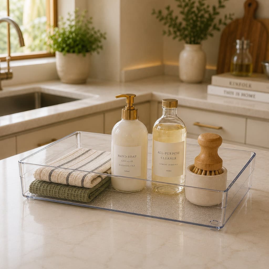Kit com 4 Organizadores de Acrilico Grande Modular Multiuso Gaveta Geladeira Armario
