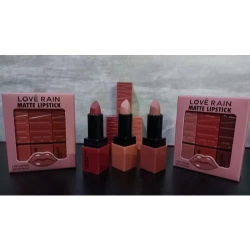 Kit 3 Batons Love Rain Marrom Matte Longa Duração Waterproof