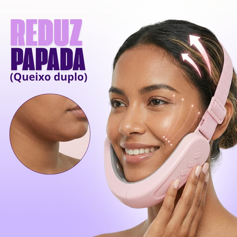 Massageador Modelador facial Reduz Papada E Afina Rosto efeito lift firmeza da pele recarregável