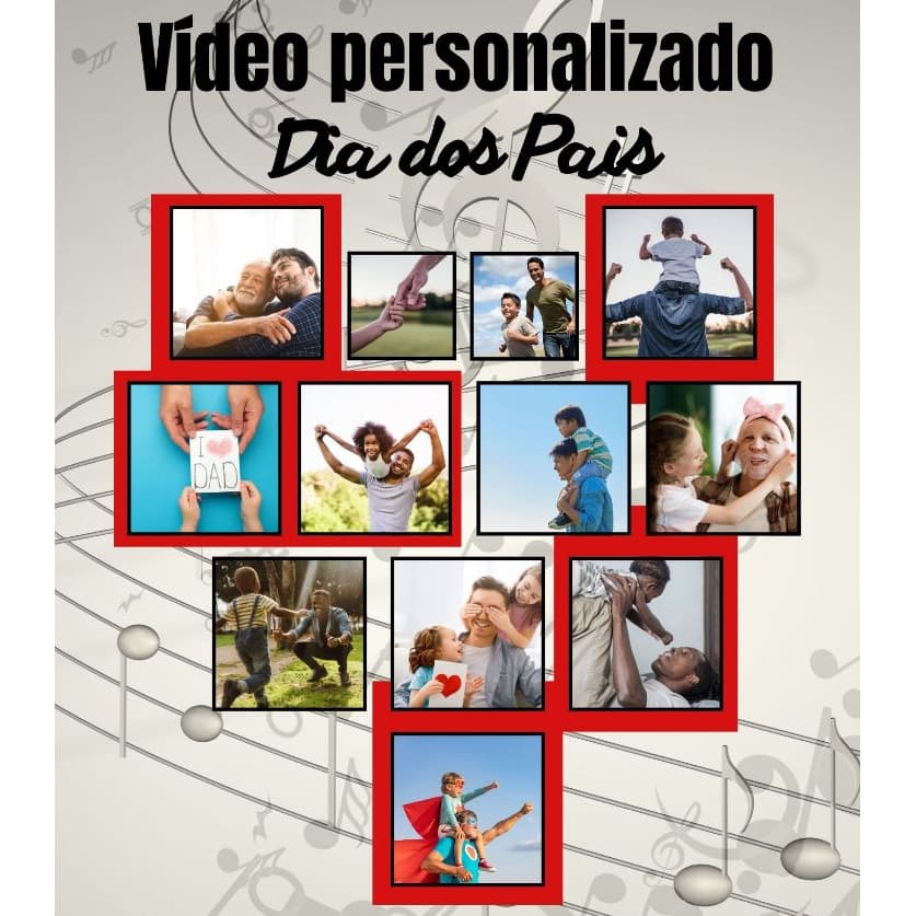 Vídeo Presente Dia dos Pais Aniversário Personalizado Clipe Arquivo Digital Homenagem Parabéns