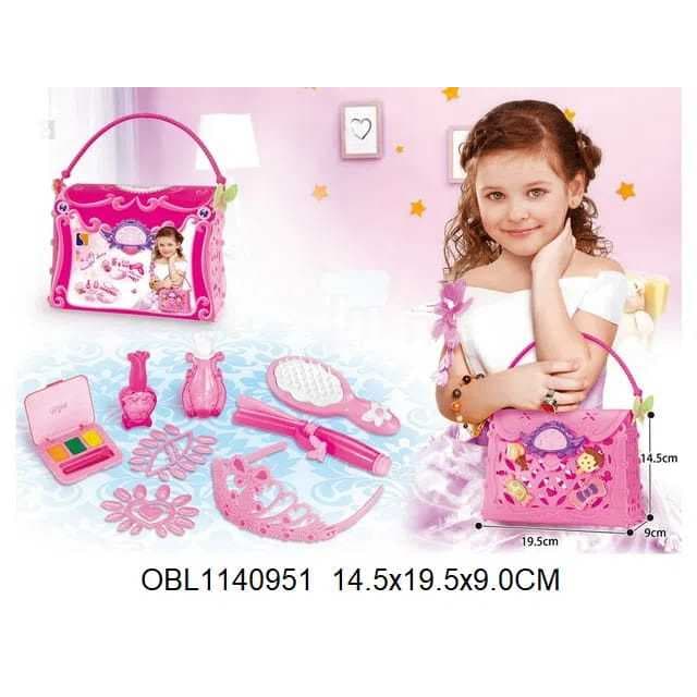 Kit Bolsa Com Itens Beleza Infantil Criança Menina Bonecas Brincar Presente