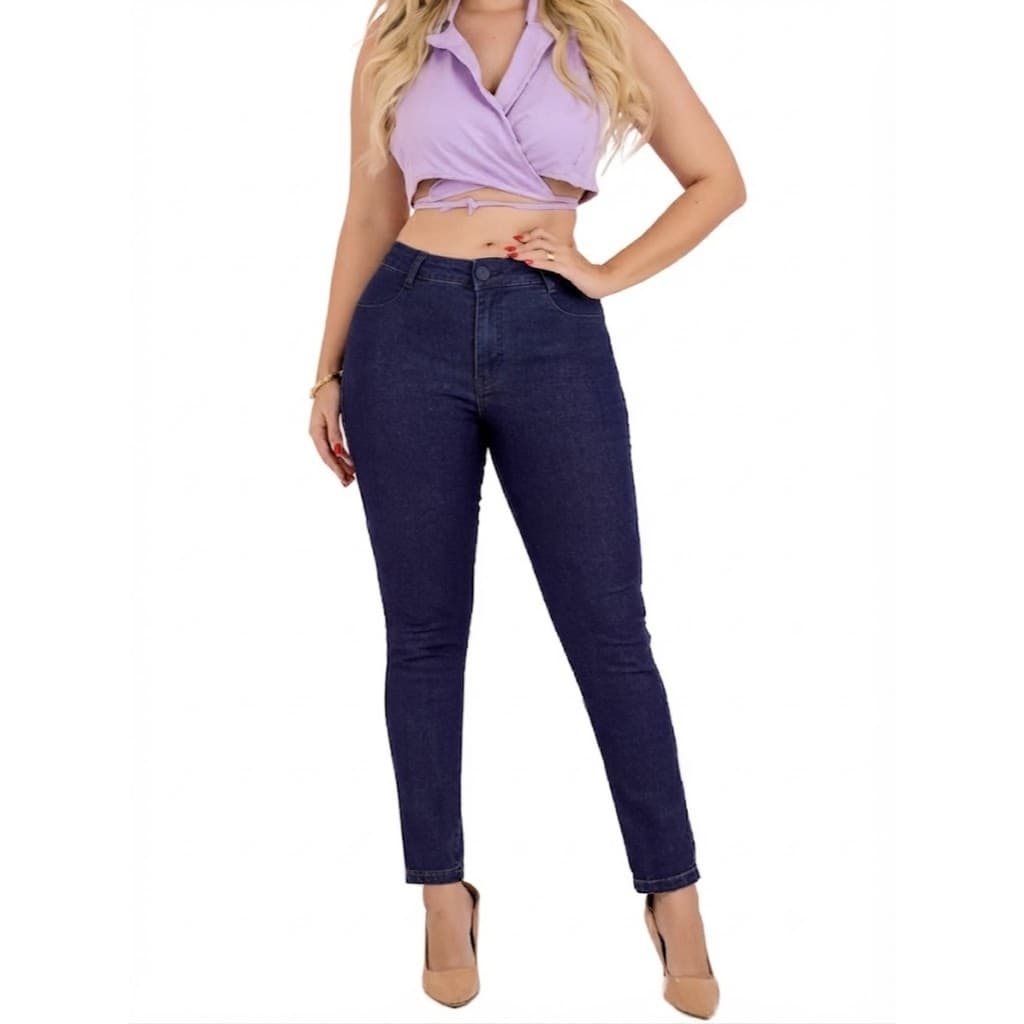 Calça Jeans Feminina Skinny Cintura Alta Escura ModaZ