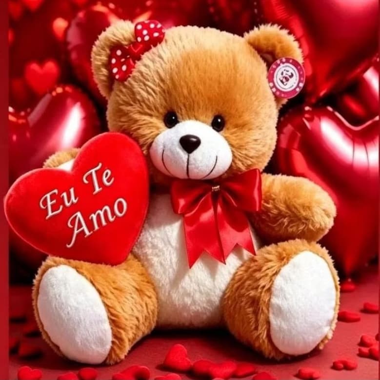 *Lançamento*Mega urso de pelúcia " ursinha Jhenny" de 30cm, caramelo de lacinho poá e coração da frase : eu te amo ...