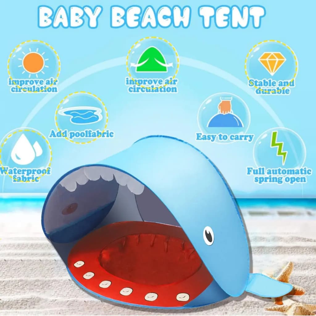 Barraca Infantil Praia Pop Up UV Automática Impermeável para Piscina e Brincadeiras