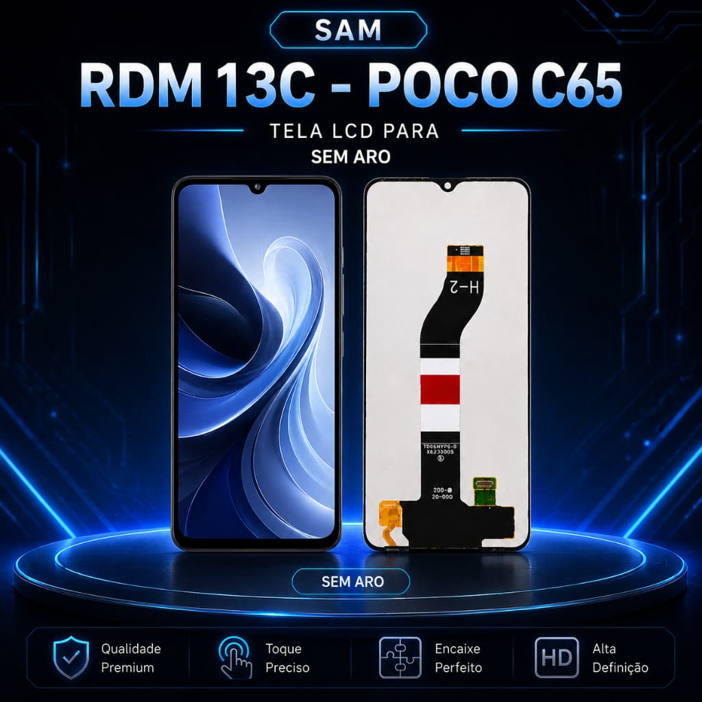 Tela Frontal Display Touch LCD Para Red mi 13C / POCO C65 Sem Aro - Alta Qualidade