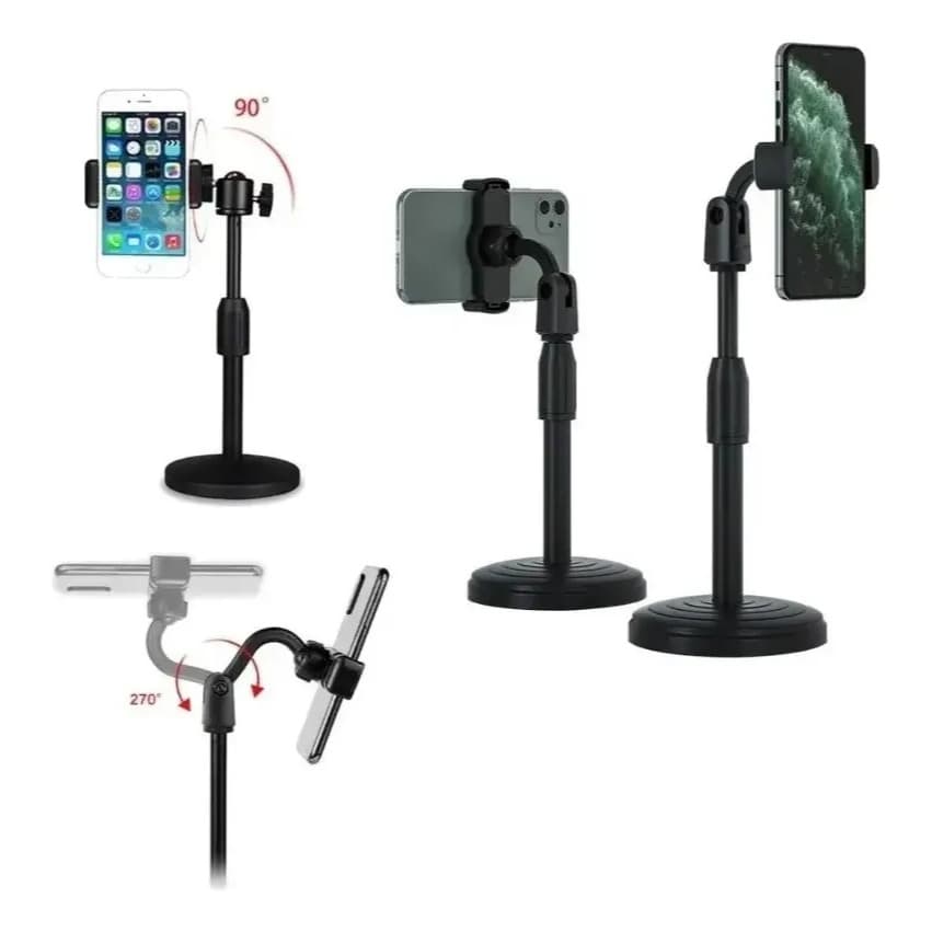 Kit 2 Suporte Tripé Apoio Celular Mesa Portátil 360°