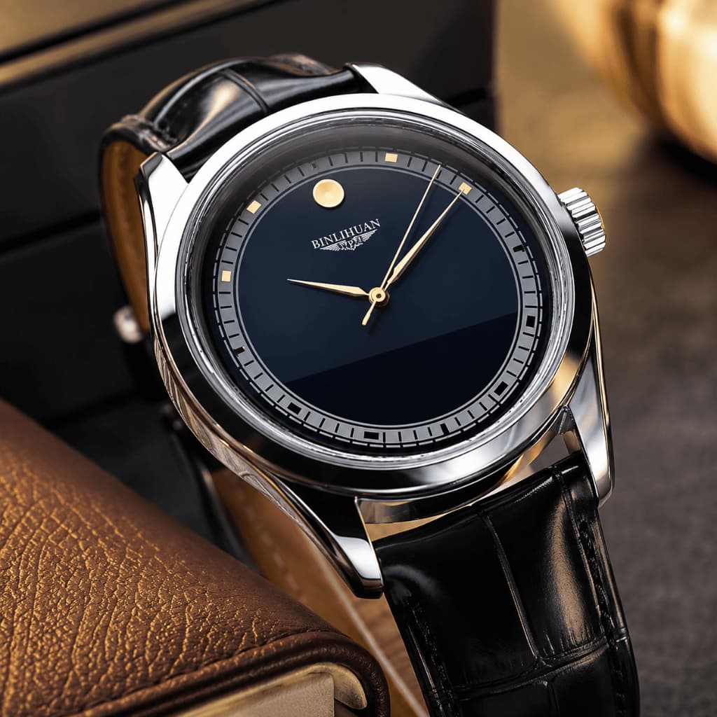 Relógio Masculino BINLIHUAN ORIGINAL Quartzo Premium Pulseira Couro Social Elegante Executivo