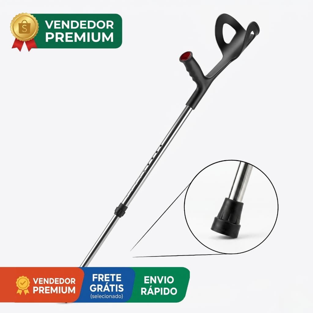 Muleta Canadense Ortopédica Suporta 130 Kg Com Altura Regulável para Idoso e Adultos Safe Medic