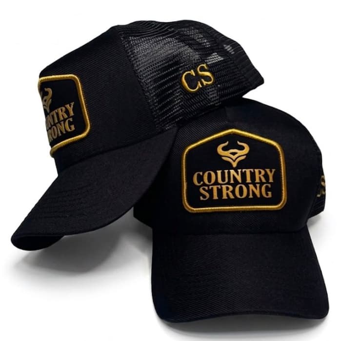 Boné Country Strong Original Bordado em Alto Relevo UnissexTelinha trucker Tela Caminhoneiro