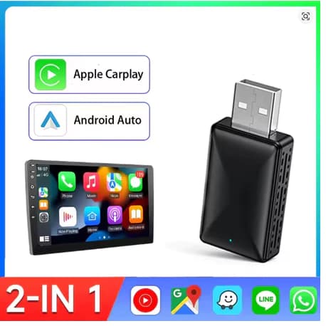 Adaptador CarPlay Android Auto Sem Fio 2026 USB Plug & Play iOS/Android