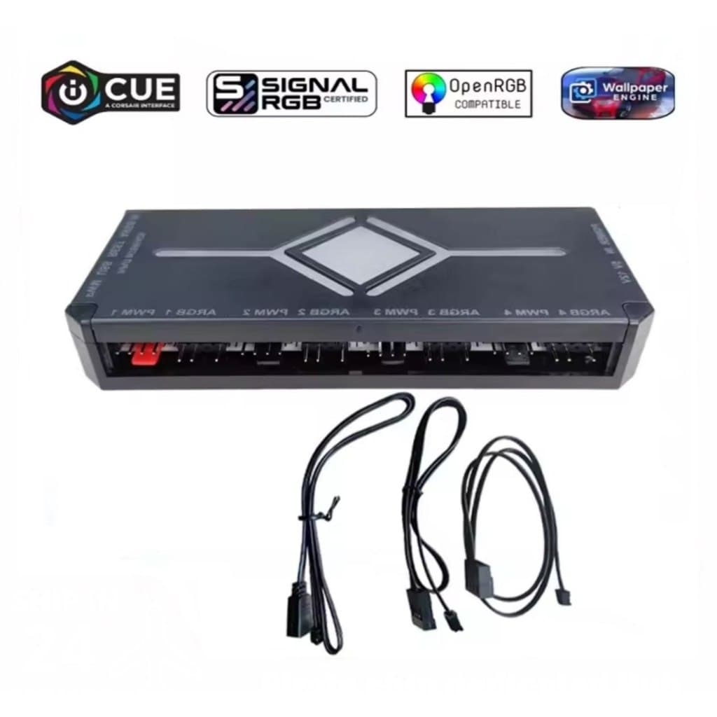 Hub Controladora Argb DeepArgb E8 F, 5V 3 Argb e PWM - DRGBLink & SignalRGB & OpenRGB
