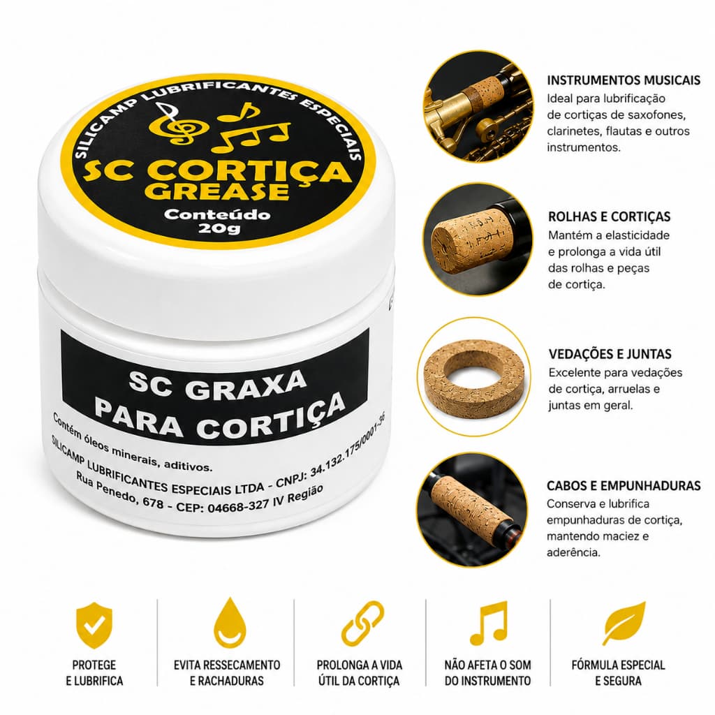 Graxa Para Cortiça Saxofone Trombetes Clarinene Tuba  instrumentos musicais 20g