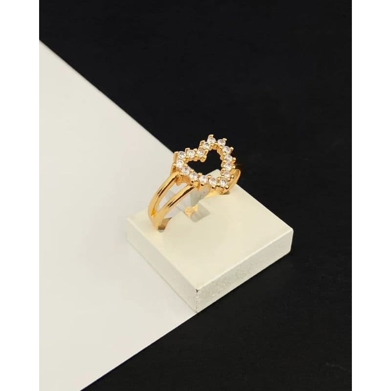 Anel Feminino Coração Anna Coleção Princesas Banhado a Ouro 18k hipoalergênica