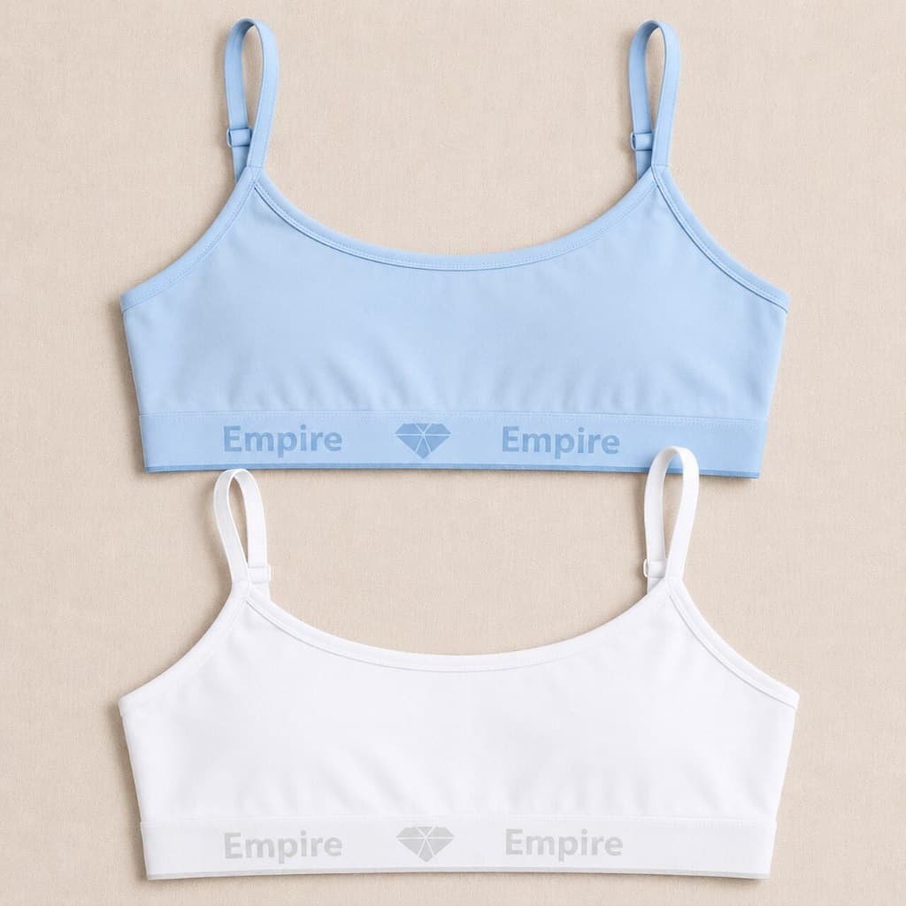 Kit 2 Top Feminino Forrado de Algodão Sutiã Sem Bojo Top Fitness de Academia Adulto e Juvenil Lisos