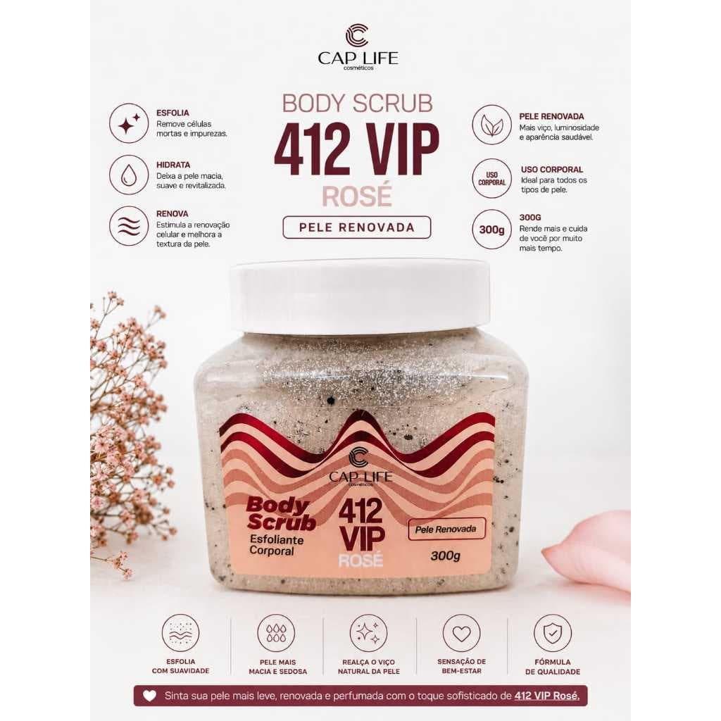 Body Scrub Esfoliante Corporal 412 VIP Rosé 300g Cap Life