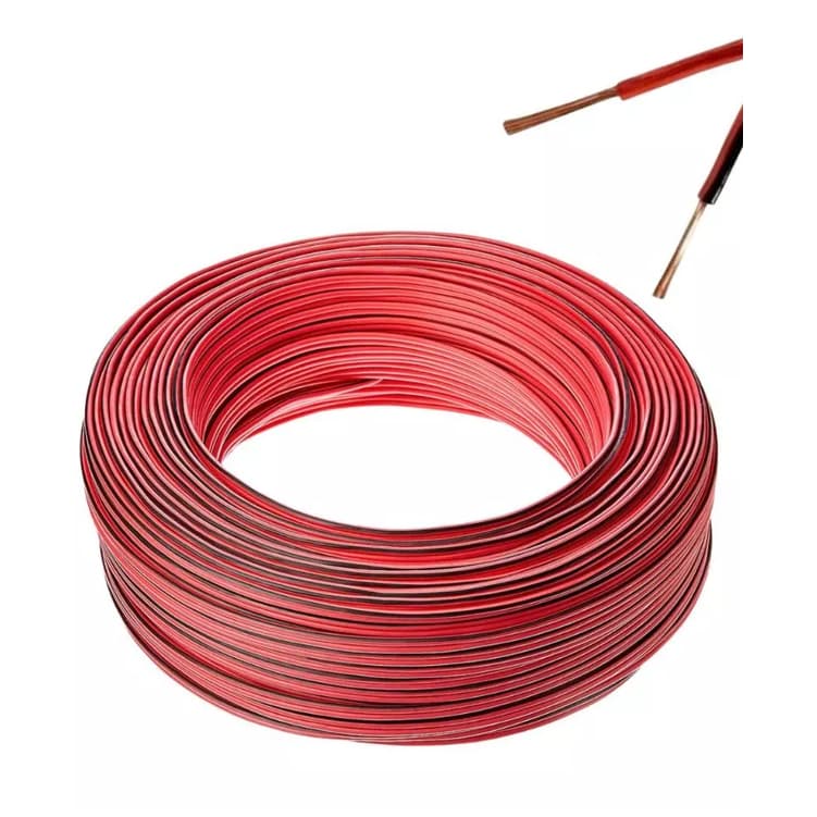 Cabo Para Som Ambiente E Carro 0,50mm 2x20 Bicolor automotivo e caixas de som