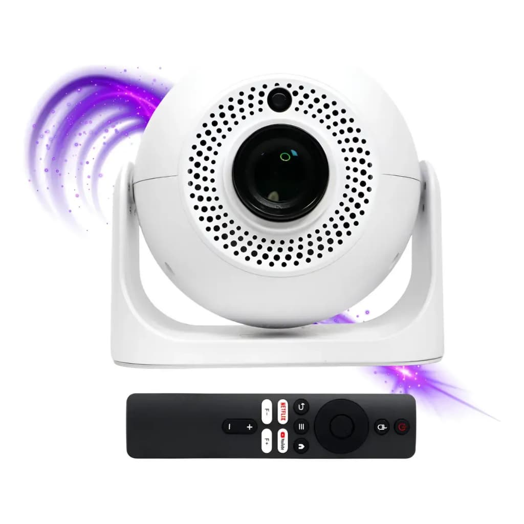 Projetor Portátil 4K LED Smart Android 13 Wi-Fi 6 Bluetooth 5.0 Branco