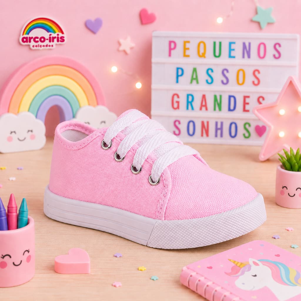 Tênis Infantil Menina Unissex Menino Casual Confortável Cadarço Colegial Passeio Leve Antiderrapante