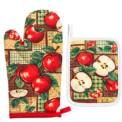 Kit Luva de Forno + Descanso de Panela Estampado | Proteção, Charme e Praticidade para sua Cozinha