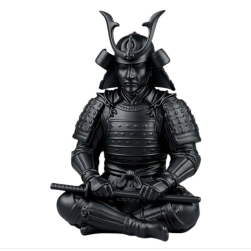 Estátua Samurai Meditando Miniatura Zen Decoração Geek