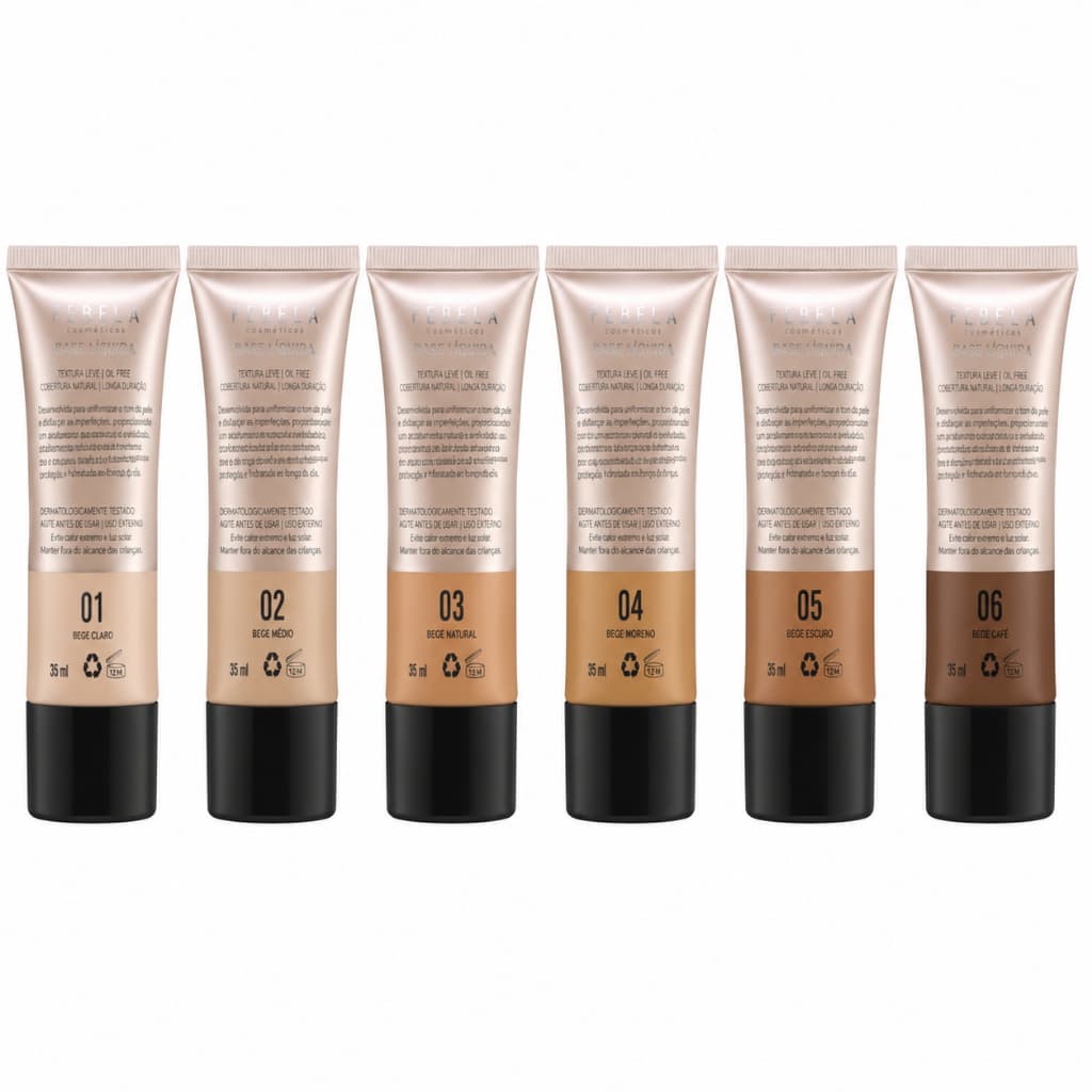 Base Líquida Febella Natural Blend Ruby Rose Corretivo Líquido Alta Cobertura Acabamento Natural