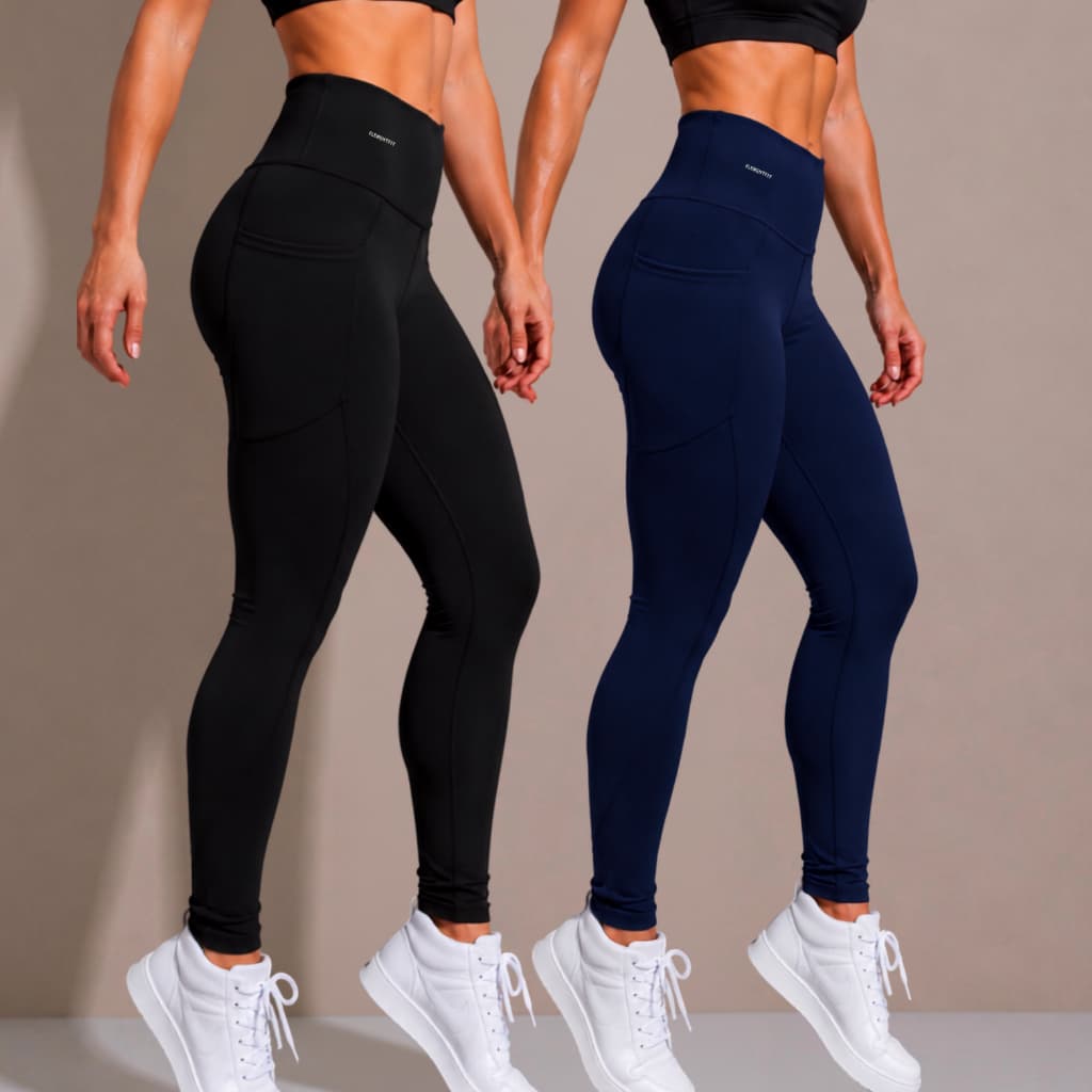 Kit 2 Legging Suplex Poliamida Com Bolso Lateral Corrida