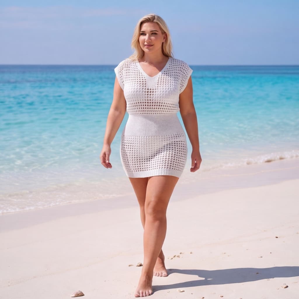 Saída de Praia Feminina Plus Size com Elástico, Caimento Elegante e Conforto para o Verão