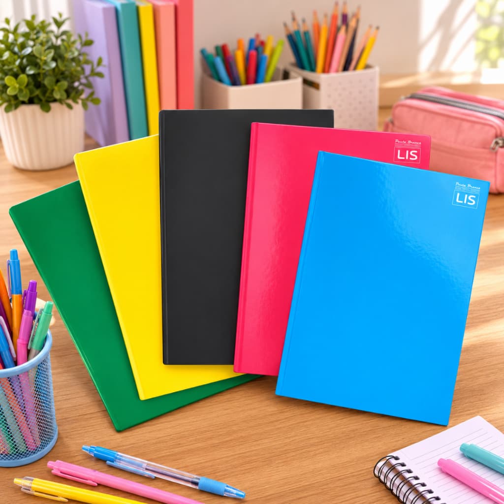 Caderno Grande Brochura Capa Dura 96 Folhas Pautado Escolar Universitário