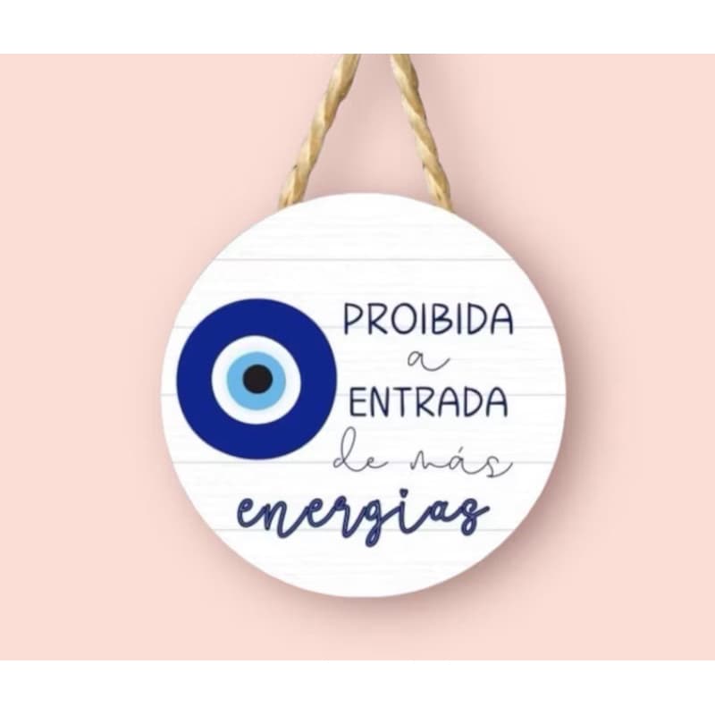 Placa decorativa redonda com corda sisal