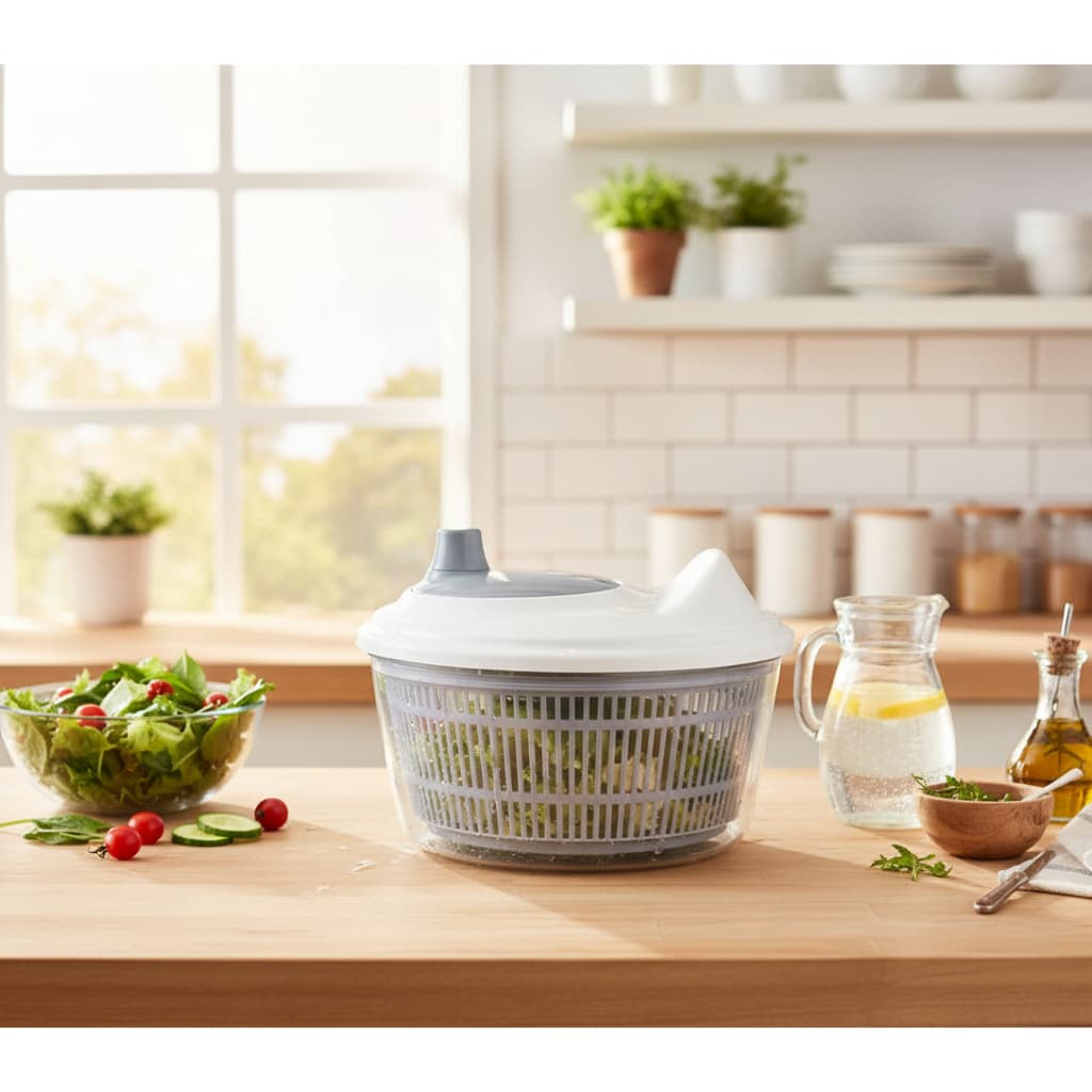 Seca Folhas Salada Centrifuga - 2,5 Litros - FreshSpin - Escorredor  Verduras Cozinha Pratico  Cinza