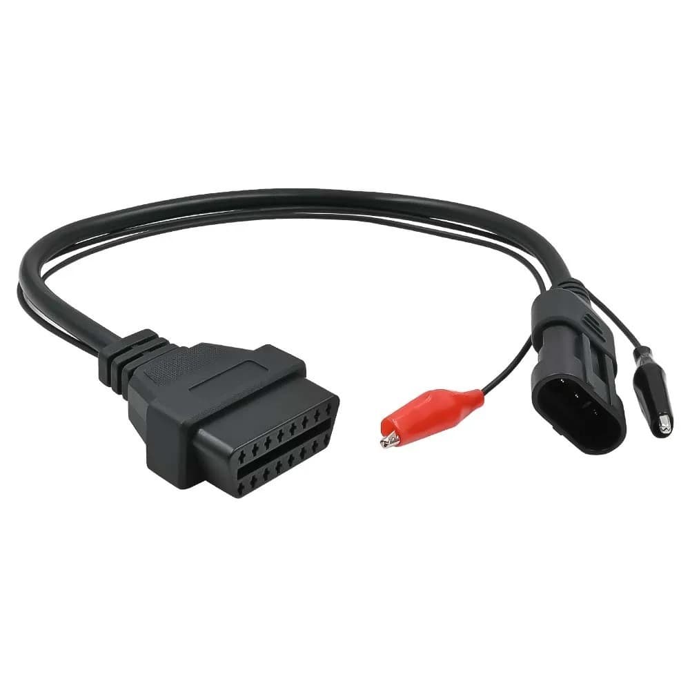 Cabo Adaptador OBD2 3 Pinos para 16 Pinos Fiat Alfa Romeo Lancia Scanner Automotivo Diagnóstico OBDII Extensão