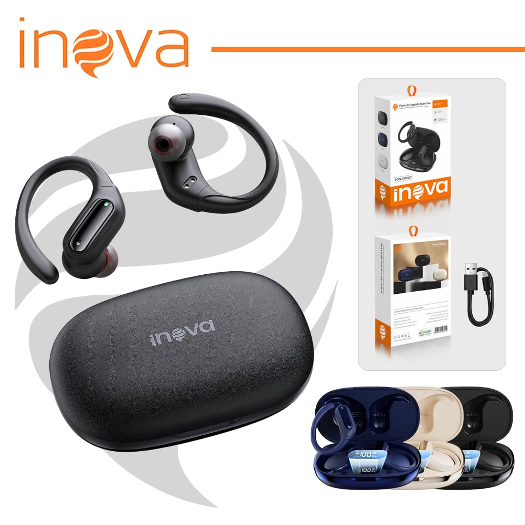 Inova fone de ouvido bluetooth sem fio V6.0 HiFi 50h Potente Grave IPX5 com Microphone original 100%