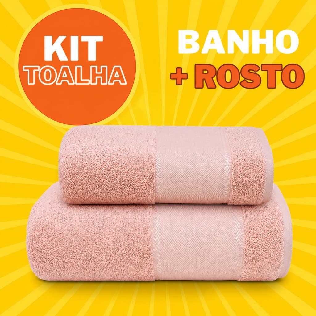 Kit Jogo de Toalha Banho e Rosto Macia ao Toque Algodão Pinta e Borda Artesanato