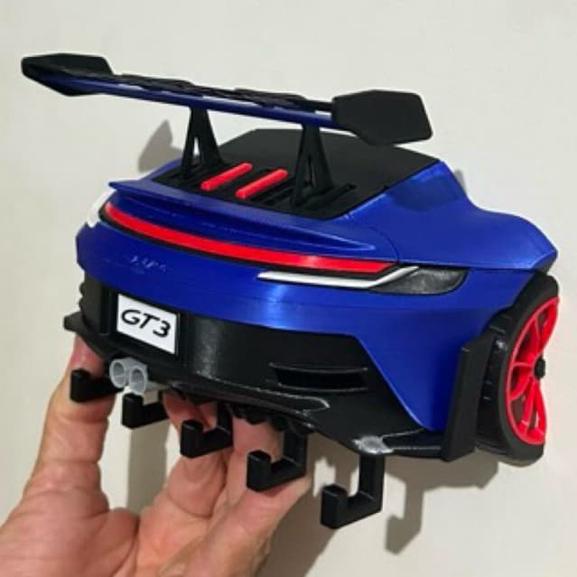 Porta Chaves Decorativo Estilo Carro Esportivo GT3 RS - Suporte de Parede Premium