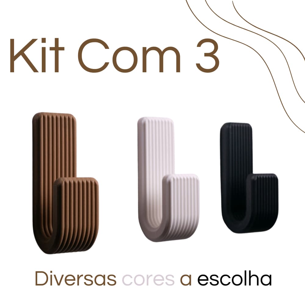Kit com 3 Ganchos Suporte Resistente Com Fita Dupla Face ou Parafuso Para Toalhas Roupas banheiro Acessórios