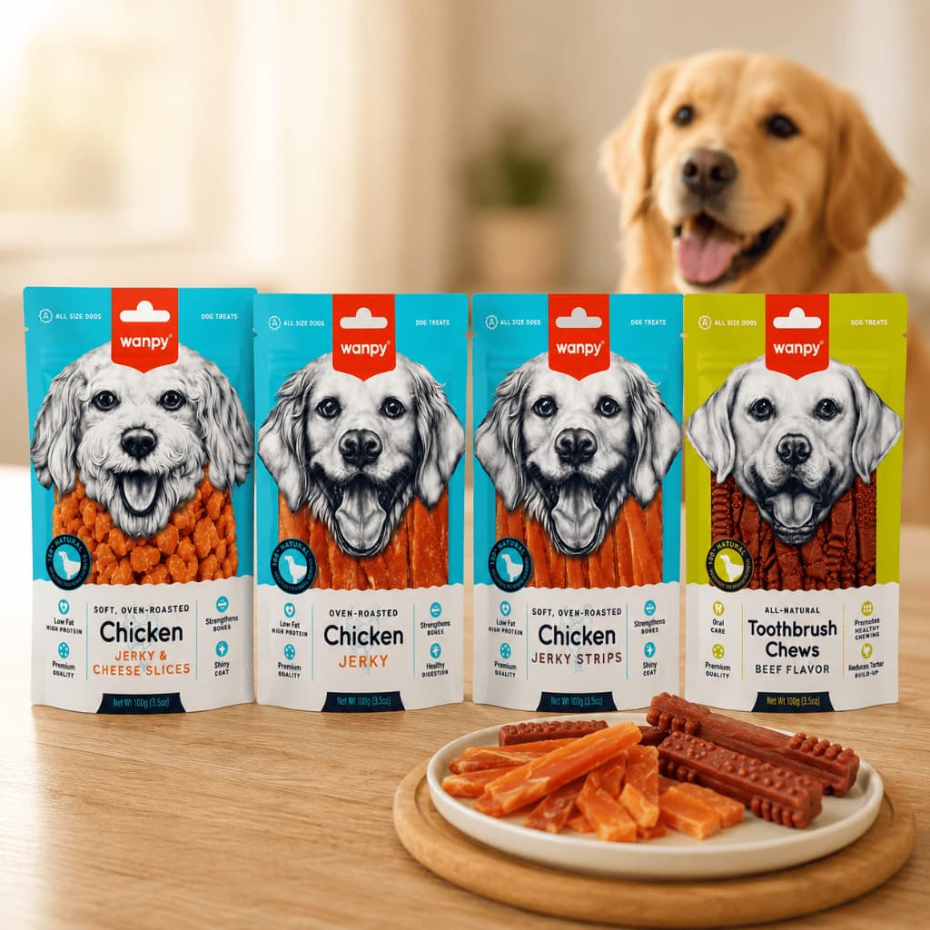 Petisco Cachorro Wanpy Oven Roasted Frango Carne Queijo Dental Premium Natural 100g