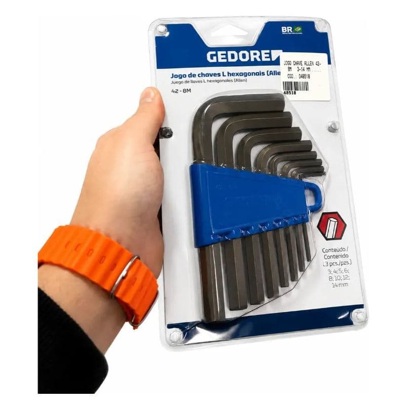 Jogo De Chave Allen Curta De 3 A 14mm Com 8 Peças Gedore