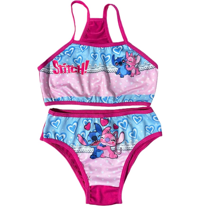Conjunto Feminino Biquini Infantil Sublimado Biquini Estampado Verão calcinha e top nadador desenhos