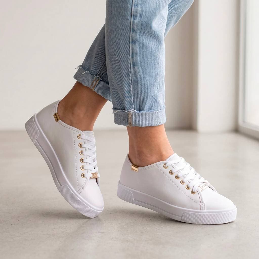 Tênis Feminino Casual Confortável Leve Macio Moderno para Dia a Dia Passeio Trabalho e Look Urbano Solado Antiderrapante