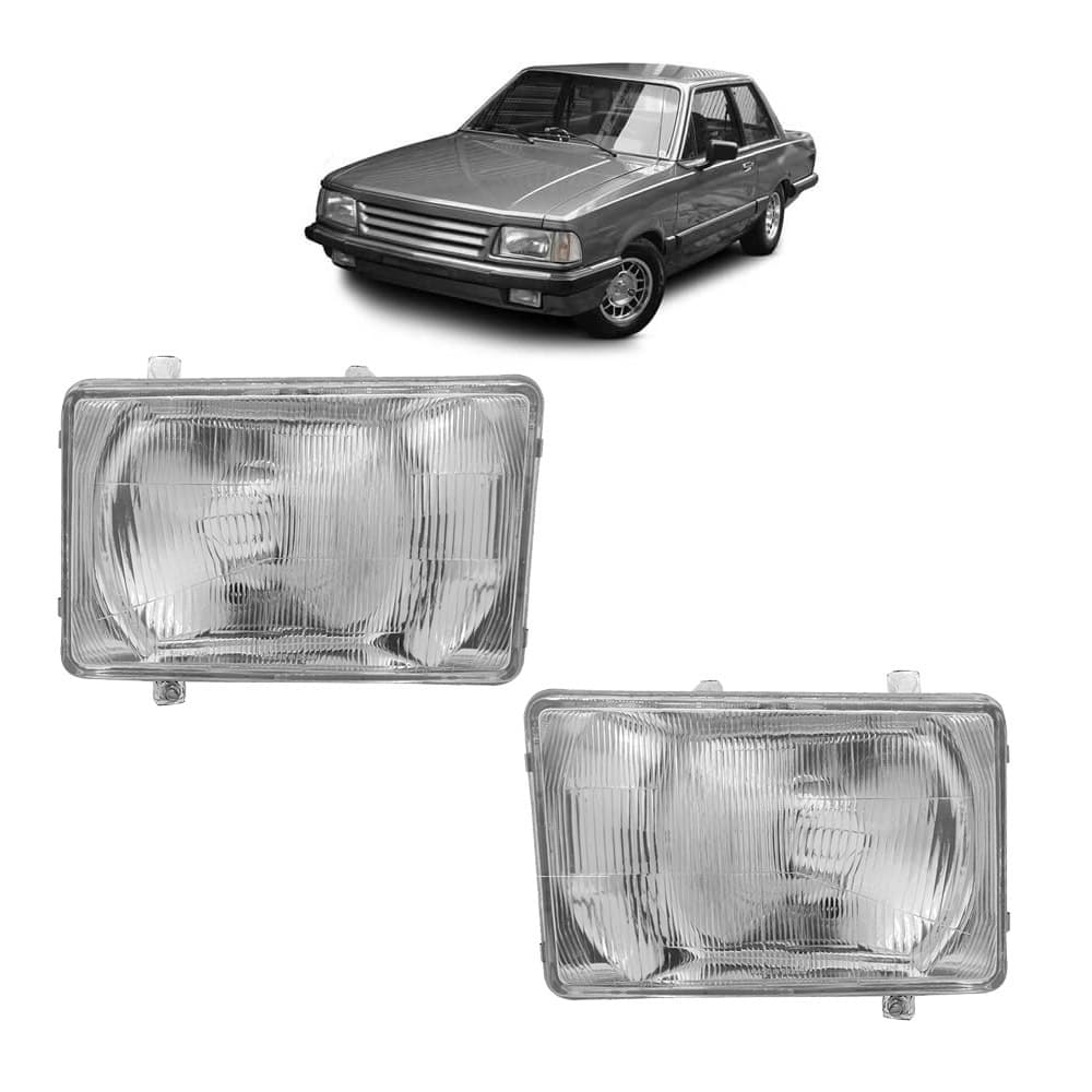 Farol Del Rey Pampa Belina 2 Corcel 2 1979 Até 1984 Lente Raiada Cromado - 1979 1980 1981 1982 1983 1984
