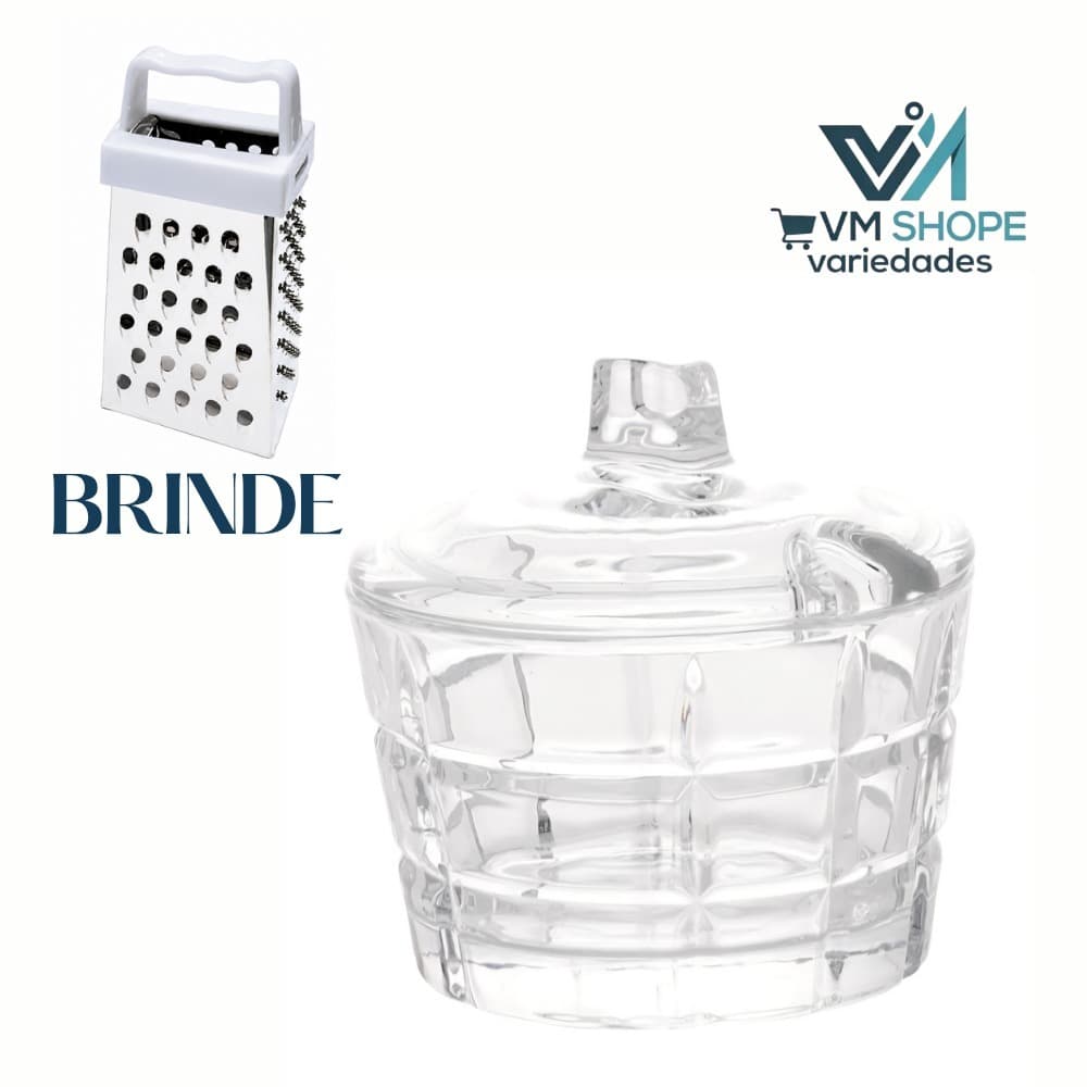 Açucareiro de Cristal Tress 260 ml + Brinde Mini Ralador